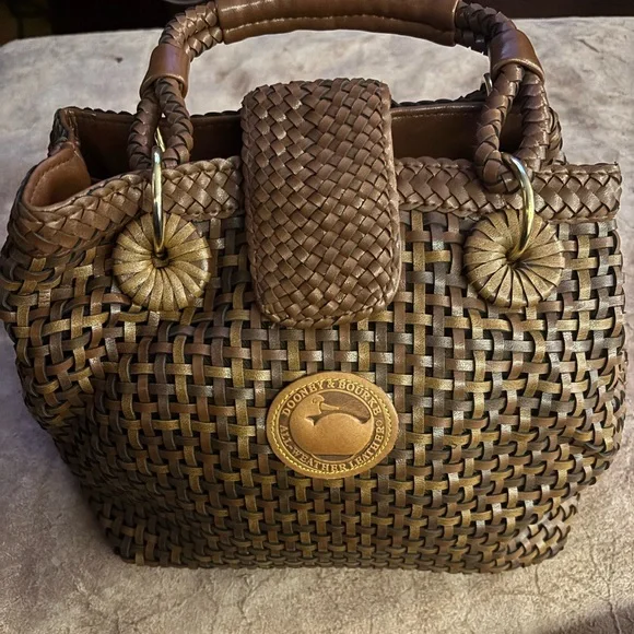 Brown Woven Leather Shoulder Bag - Picture 1 of 6